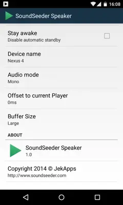 SoundSeeder Speaker android App screenshot 2